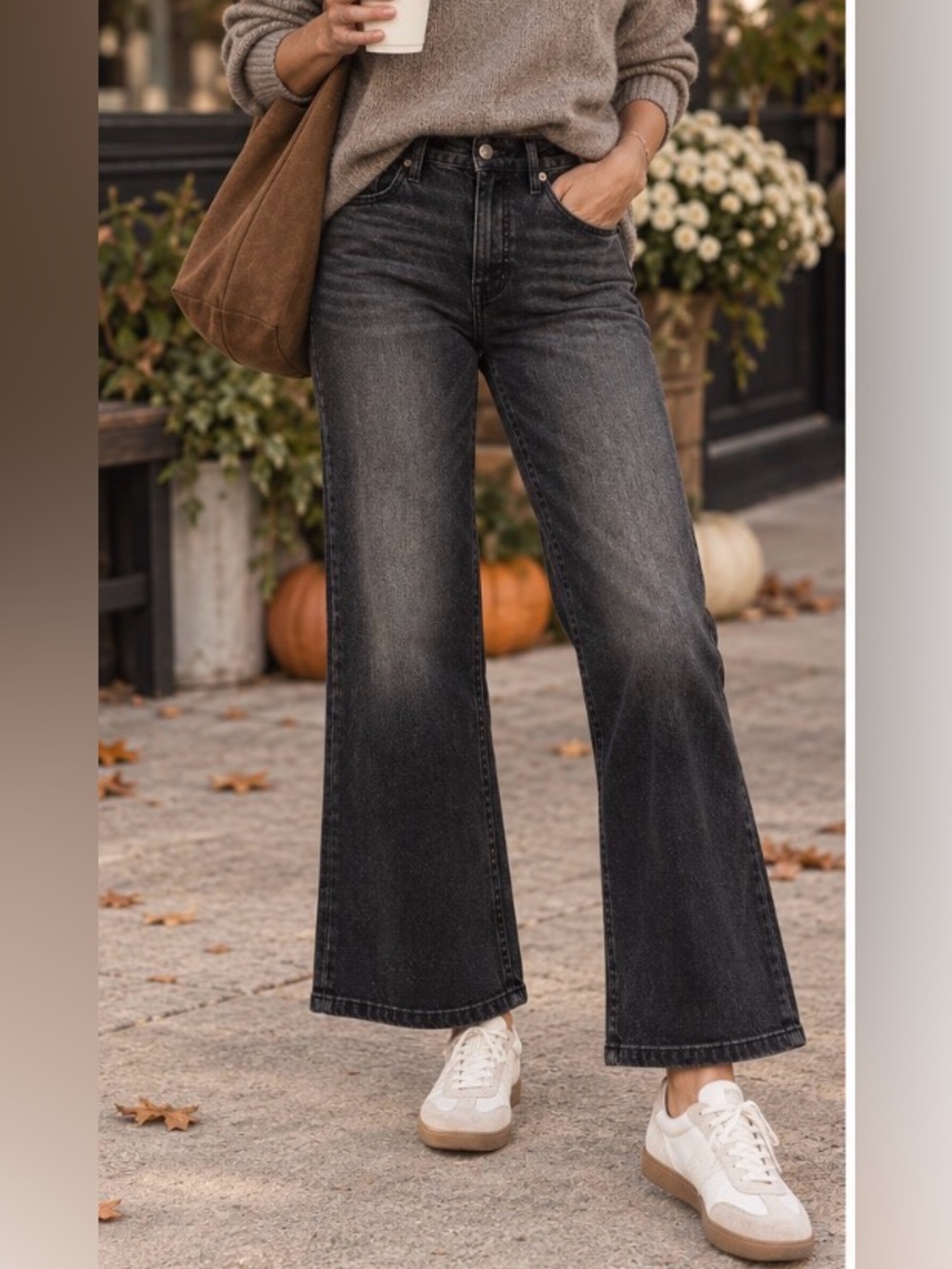 Mother denim tripper Black Jeans wide leg flare button fly high waisted 28